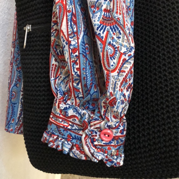 Ruggeri Vintage Blouse Paisley w/Ruffle Collar L - Picture 4 of 7